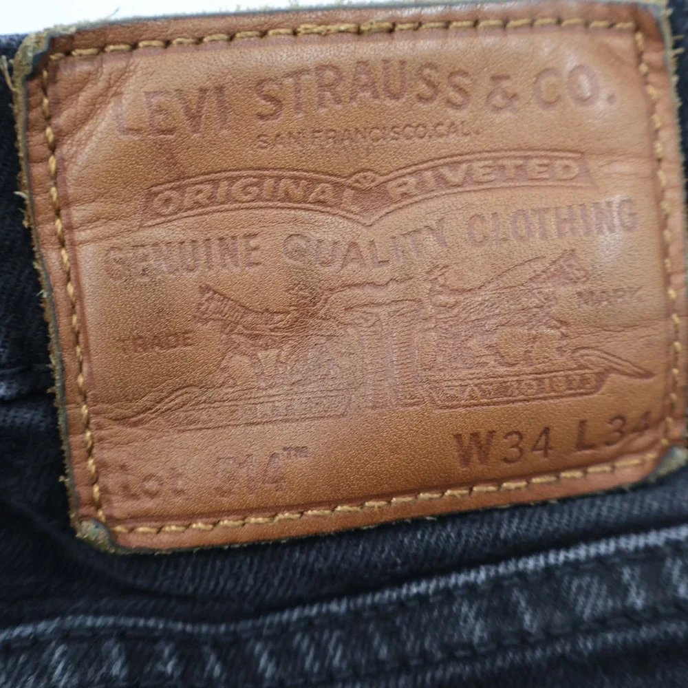 Levi's Premium Jeans Mens 34x34 Black Straight Leg Denim Big 